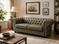 Sofa Chesterfield 3 osobowa skóra naturalna