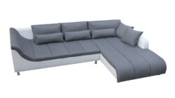 Narożnik nierozkładany Axe tapicerowany tkaniną Inari-94 i Soft-17 w nowoczesnym salonie