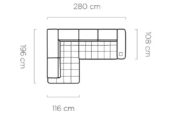 Stylowa sofa BAGGIO w nowoczesnym salonie z jasnymi ścianami i drewnianą podłogą