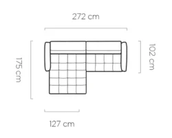 Szkic nowoczesnej tapicerowanej sofy CAVANI w stylu minimalistycznym
