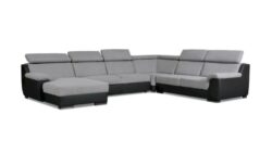 Narożnik rozkładany Deluxe OT-II-R-II w nowoczesnym stylu z regulowanymi zagłówkami i pojemnikiem na pościel