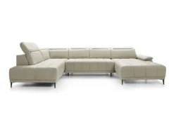 Nowoczesna sofa Focus XL w jasnoszarym kolorze w stylowym salonie