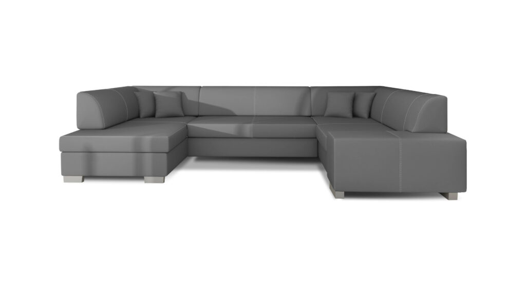 Narożnik rozkładany Havana w tkaninie Soft-29, nowoczesny mebel w kształcie litery U z funkcją spania i pojemnikiem na p