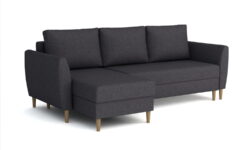 Narożnik rozkładany Ibis Z1 w tkaninie Casablanca-2303 z pojemnikami na pościel i poduszkami