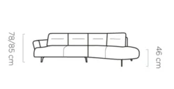 Nowoczesna sofa LORNA w stylowym salonie z jasnymi ścianami i drewnianą podłogą