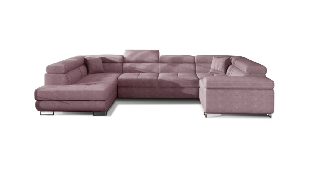 Narożnik rozkładany Letto w tkaninie Soro-61 z funkcją spania i pojemnikiem na pościel