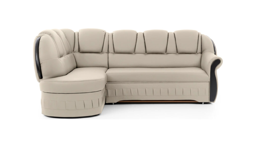 Narożnik rozkładany Lord w tkaninie Soft-18 z funkcją spania i pojemnikiem na pościel