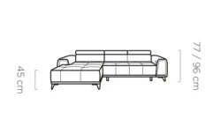 Nowoczesna sofa Marvin Mini w jasnoszarym kolorze na tle stylowego wnętrza