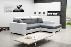 Narożnik rozkładany Mexico de Lux w tkaninie Inari 91 Soft 017, prawostronny, nowoczesny design