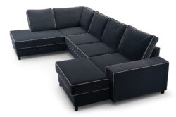 Nowoczesny narożnik rozkładany Oxana w tkaninie Matt Velvet-97 w eleganckim salonie