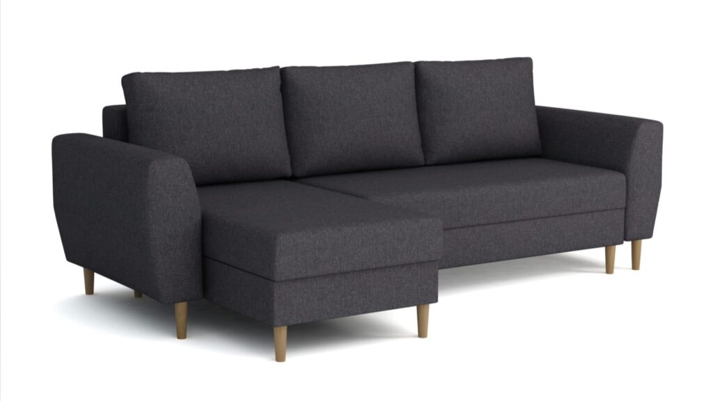 Narożnik rozkładany Qubus Z1 w tkaninie Sawana-05 w nowoczesnym salonie