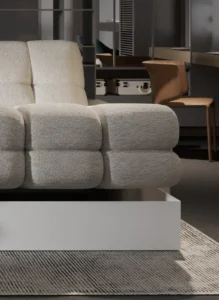 Nowoczesny narożnik tapicerowany Tollo MINI w jasnym kolorze, idealny do stylowego salonu
