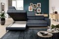 Nowoczesne łóżko tapicerowane Baggio Letto 79 z funkcją spania w stylowym wnętrzu