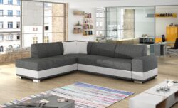 Narożnik rozkładany Darco w tkaninie Inari-91 i Soft 17, lewostronny, nowoczesny mebel do salonu