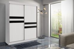 Biała szafa przesuwna Asturia o minimalistycznym designie idealna do nowoczesnych wnętrz