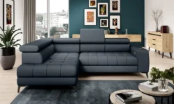 Nowoczesna sofa Baggio w jasnoszarym kolorze na tle minimalistycznego wnętrza