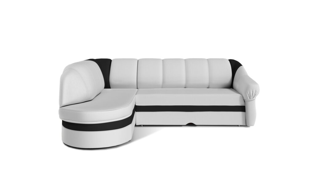 Narożnik rozkładany Benano w tkaninie Soft-17 i Soft-11, nowoczesny i funkcjonalny mebel do salonu