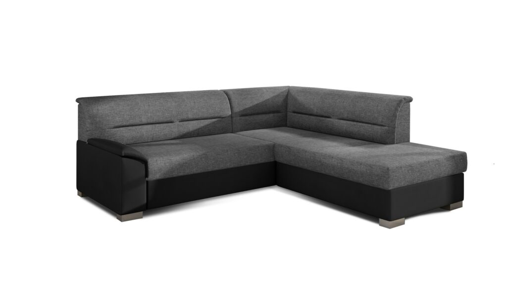 Narożnik rozkładany Bergen w tkaninie Sawana 14 w nowoczesnym salonie