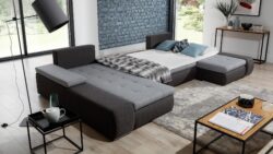 Narożnik rozkładany Marino w tkaninie Soft-17 w nowoczesnym salonie