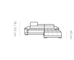 Nowoczesna sofa Campo Mini w jasnym kolorze na tle minimalistycznego wnętrza