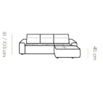 Nowoczesna sofa Colombo Mini w jasnym kolorze na białym tle
