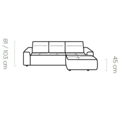 Nowoczesna sofa Colombo Mini w jasnym kolorze na białym tle