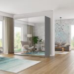 Szafa przesuwna German 150 w kolorze szarym z lustrem, nowoczesny design do sypialni lub przedpokoju