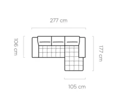 Nowoczesna sofa tapicerowana Focus Mini w jasnym salonie z drewnianą podłogą