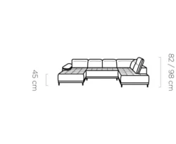 Nowoczesna sofa tapicerowana Focus XL w jasnoszarym kolorze na tle jasnego wnętrza