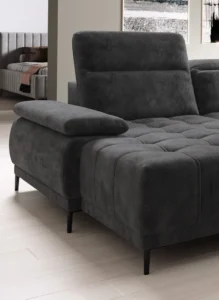 Nowoczesna szara sofa tapicerowana Focus XL w stylowym wnętrzu salonu