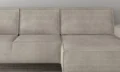 Narożnik rozkładany Matano w tkaninie Poso-100, nowoczesny design, funkcja spania i pojemnik na pościel