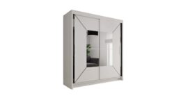 Szafa przesuwna Nicole 120 z lustrem, wykonana z płyty laminowanej, nowoczesny design w kolorze dąb sonoma