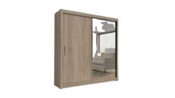 Szafa przesuwna Peso 120 w kolorze dąb sonoma z lustrem, nowoczesny design do funkcjonalnego wnętrza