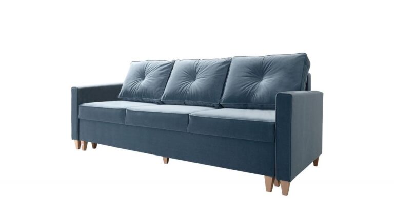 Kanapa rozkładana Bragi w tkaninie Mono-239, nowoczesna sofa z pojemnikiem na pościel