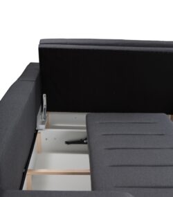 Narożnik rozkładany Tia w tkaninie Inari-94 z szerokim siedziskiem i srebrnymi nóżkami