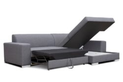 Narożnik rozkładany Mistral w tkaninie Sawana-05 w nowoczesnym salonie