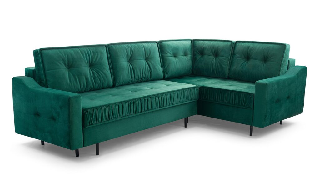 Narożnik rozkładany Akita w tkaninie Monolith-37 w nowoczesnym salonie