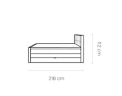 Łóżko tapicerowane Medino 140x200 w tkaninie Poso-100 z podnoszonym stelażem i pojemnikiem na pościel