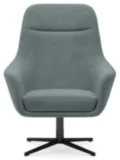 Fotel obrotowy Polo w tkaninie Cloud-60, czarny metalowy stelaż, nowoczesny i stylowy mebel do salonu