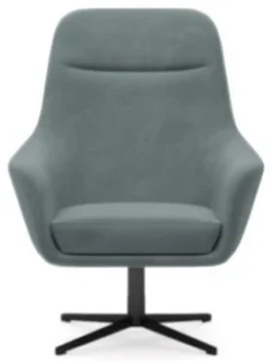 Fotel obrotowy Polo w tkaninie Cloud-60, czarny metalowy stelaż, nowoczesny i stylowy mebel do salonu
