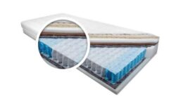 Materac kieszeniowy 7-strefowy Diament 80x200 z pokrowcem pikowanym na białym tle