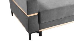 Nowoczesna kanapa rozkładana Movano Lux w tkaninie Element-23, ciemne nóżki metalowe