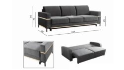 Kanapa rozkładana Movano Lux w tkaninie Element-23 w nowoczesnym salonie