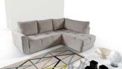 Narożnik rozkładany Siena w nowoczesnym salonie z funkcją spania i pojemnikiem na pościel