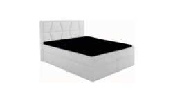 Łóżko tapicerowane Arsizio 120x200 w eleganckiej tkaninie z pojemnikiem na pościel i topperem