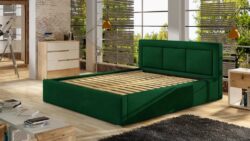 Łóżko tapicerowane Belluno 140x200 w tkaninie Kronos-19 bez pojemnika na pościel