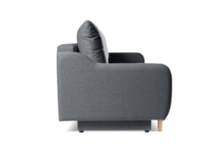 Kanapa rozkładana Moris w tkaninie Neve-13, elegancka i funkcjonalna sofa z pojemnikiem na pościel