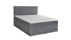 Łóżko tapicerowane Box Spring Basic 160x200 z pojemnikami na pościel i topperem 4 cm