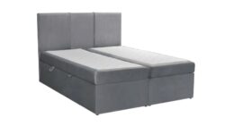 Łóżko tapicerowane Box Spring Velvet 160x200 w nowoczesnym stylu z pojemnikami na pościel