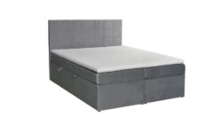 Łóżko tapicerowane Box Spring Soft 160x200 z pojemnikami na pościel i topperem 4 cm